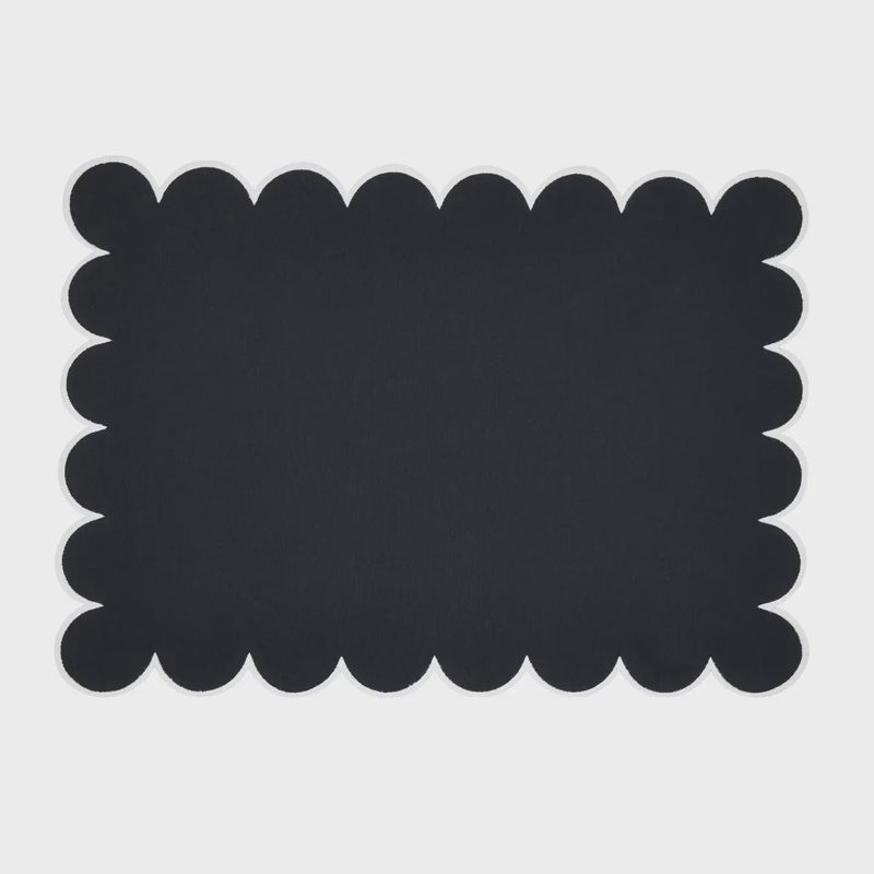 Cotton Scalloped Placemat - Black