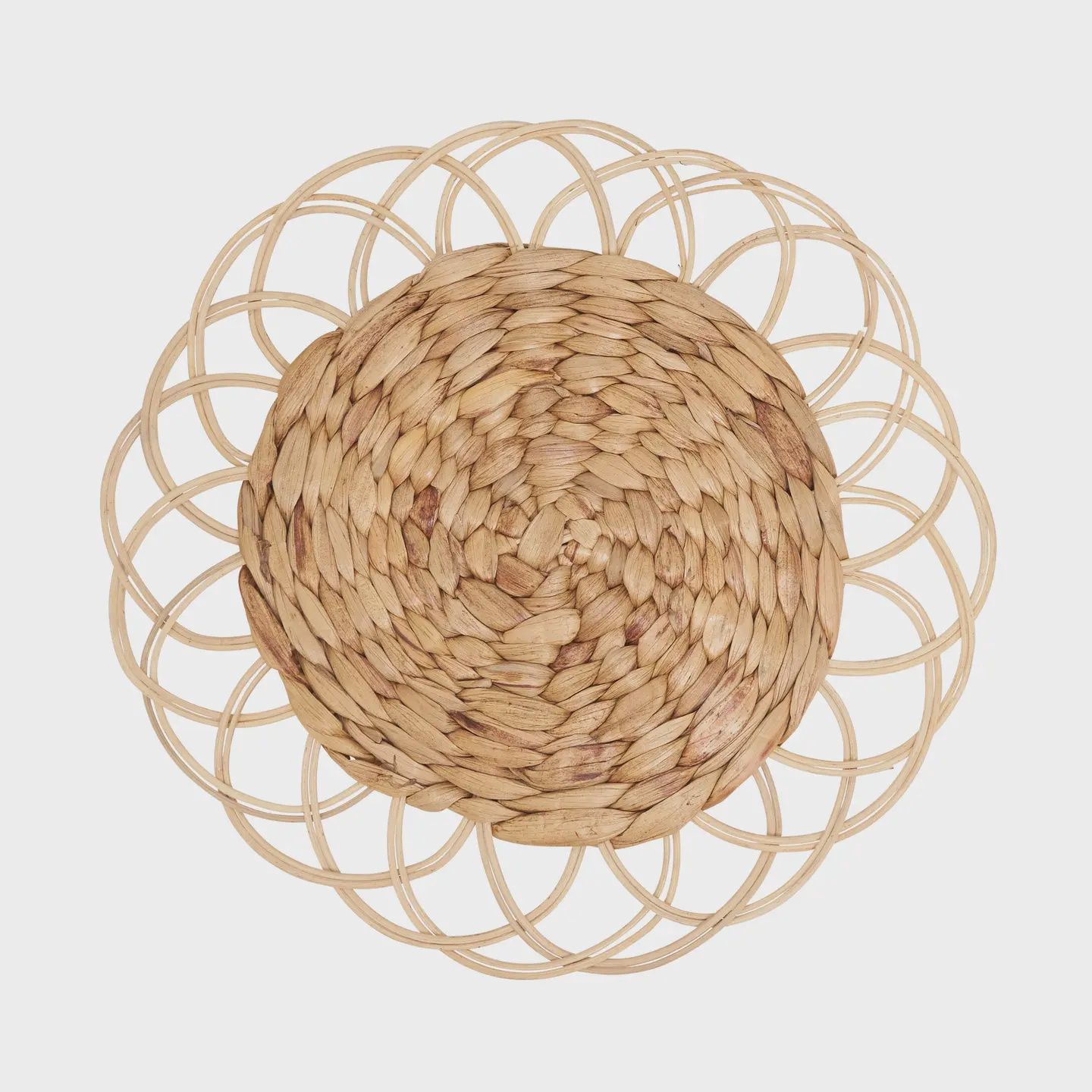 Natural Blend Rattan and Hyacinth Charger Plate