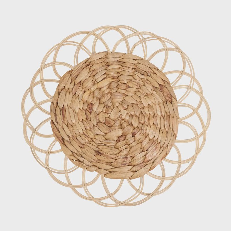 Natural Blend Rattan and Hyacinth Charger Plate