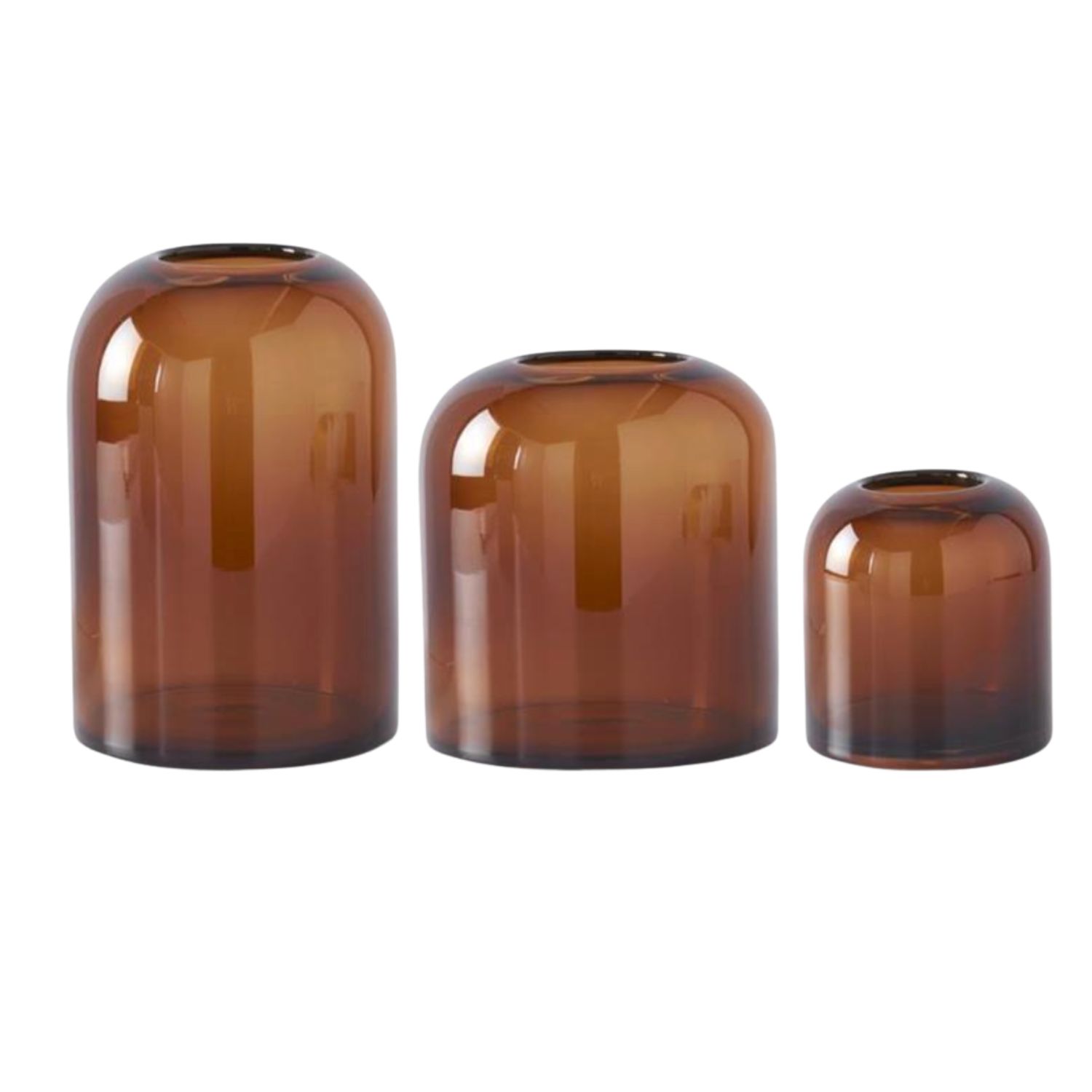 Amber Transparent Glass Vase - 3 Sizes