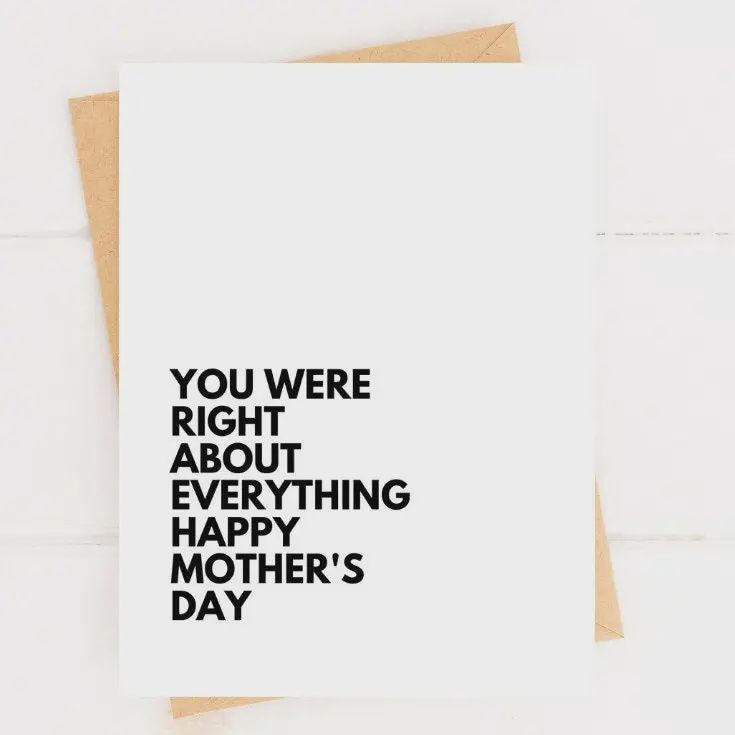You Were Right About Everything Mother’s Day Card