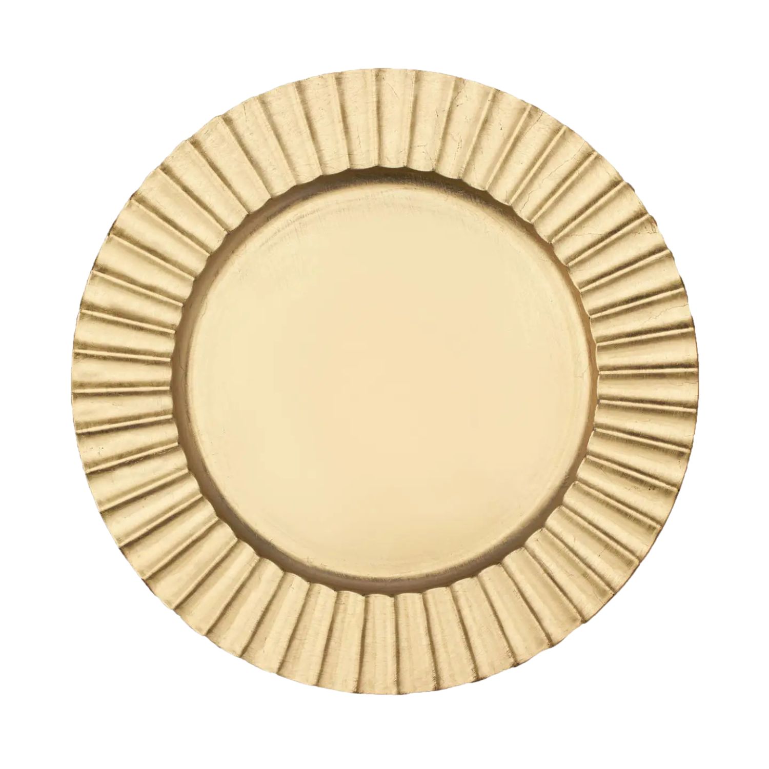 Matte Fluted Edge Plastic Charger Plate 13" - Gold