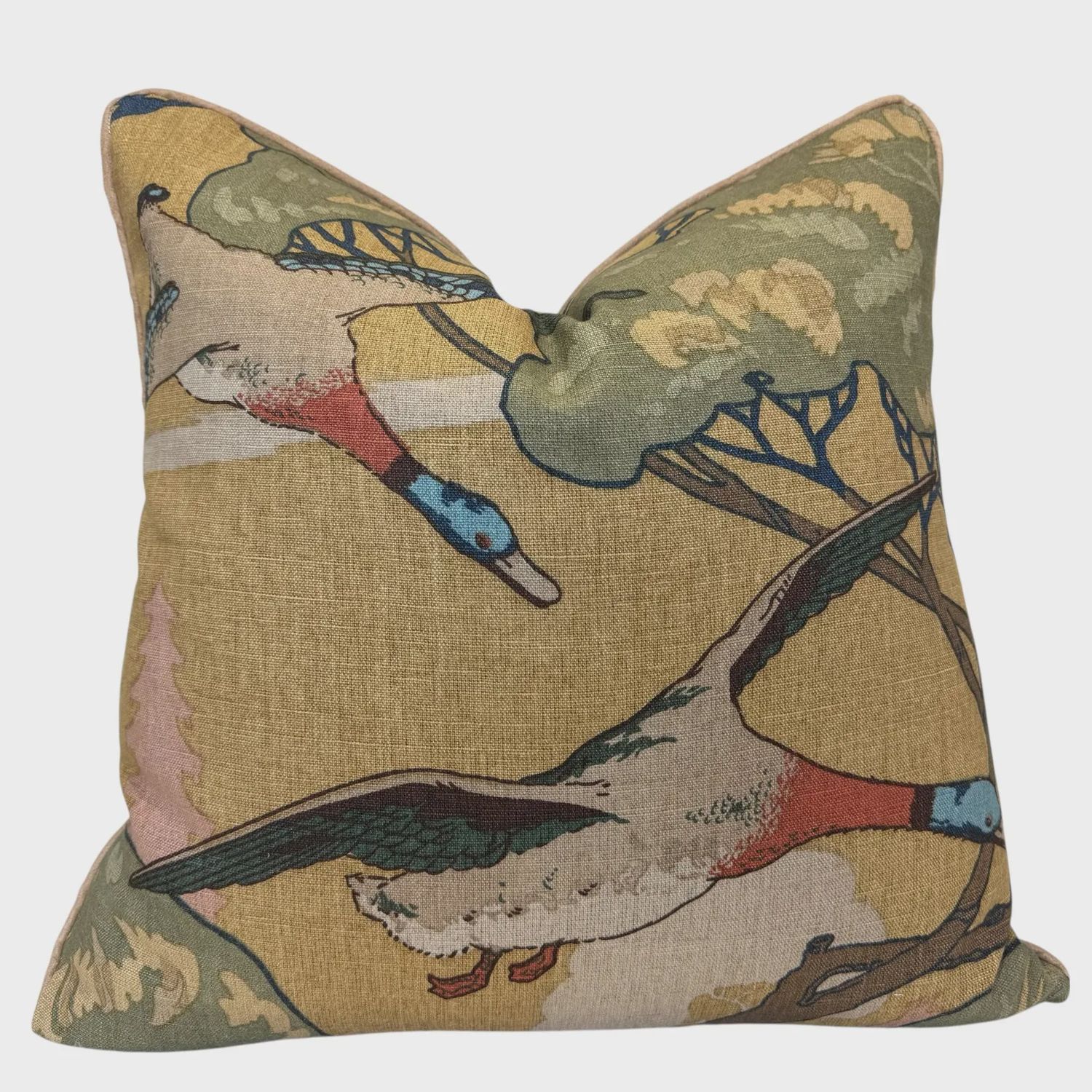 Mulberry Flying Ducks Pillow 22 x 22