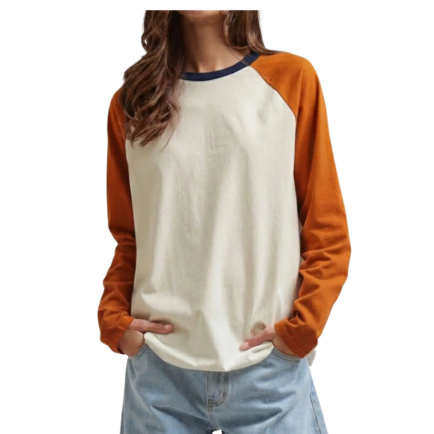 Classic Color Block Raglan Long Sleeve Tee