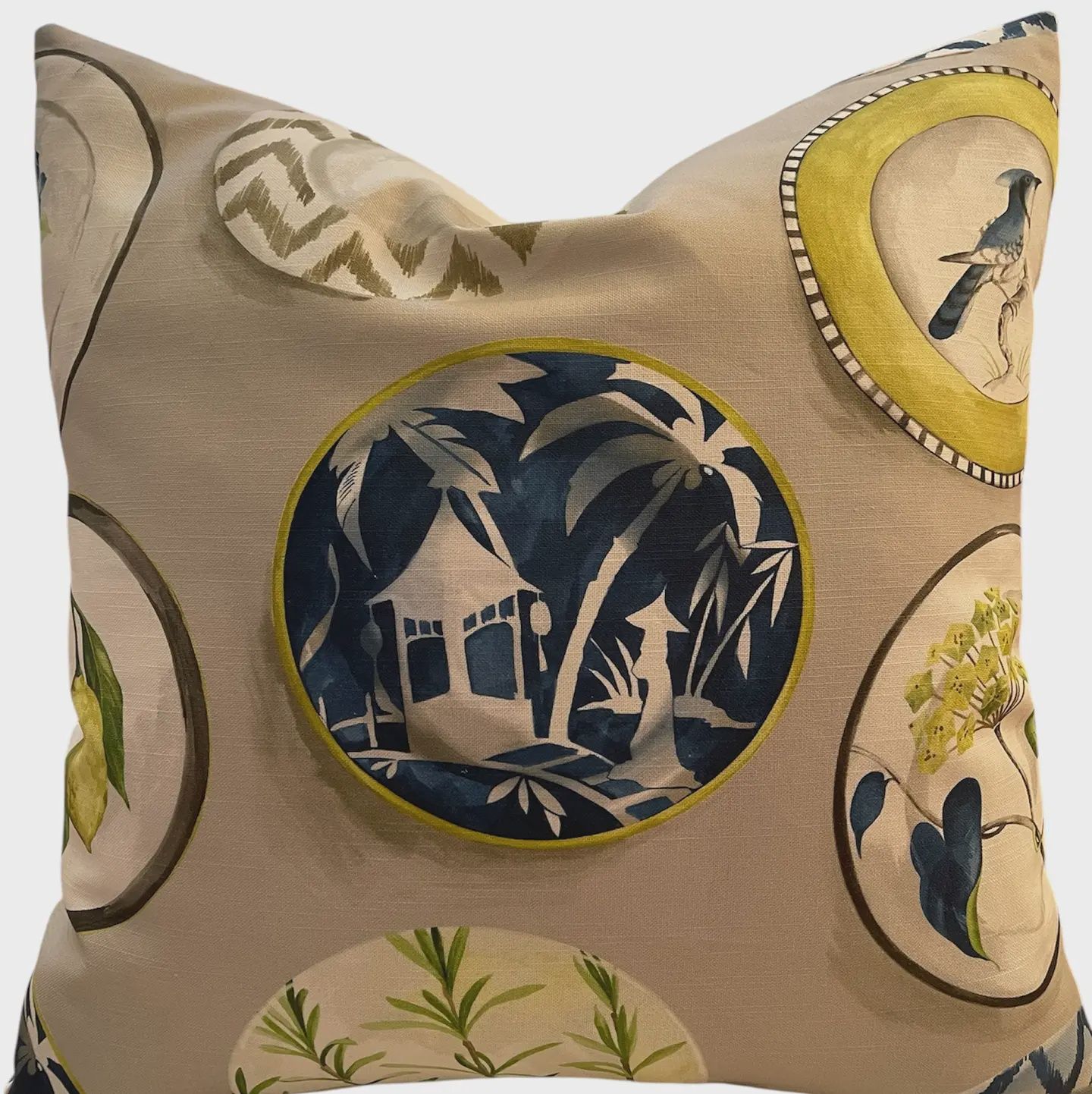 Quinn Chinoiserie Throw Pillow – 20 x 20