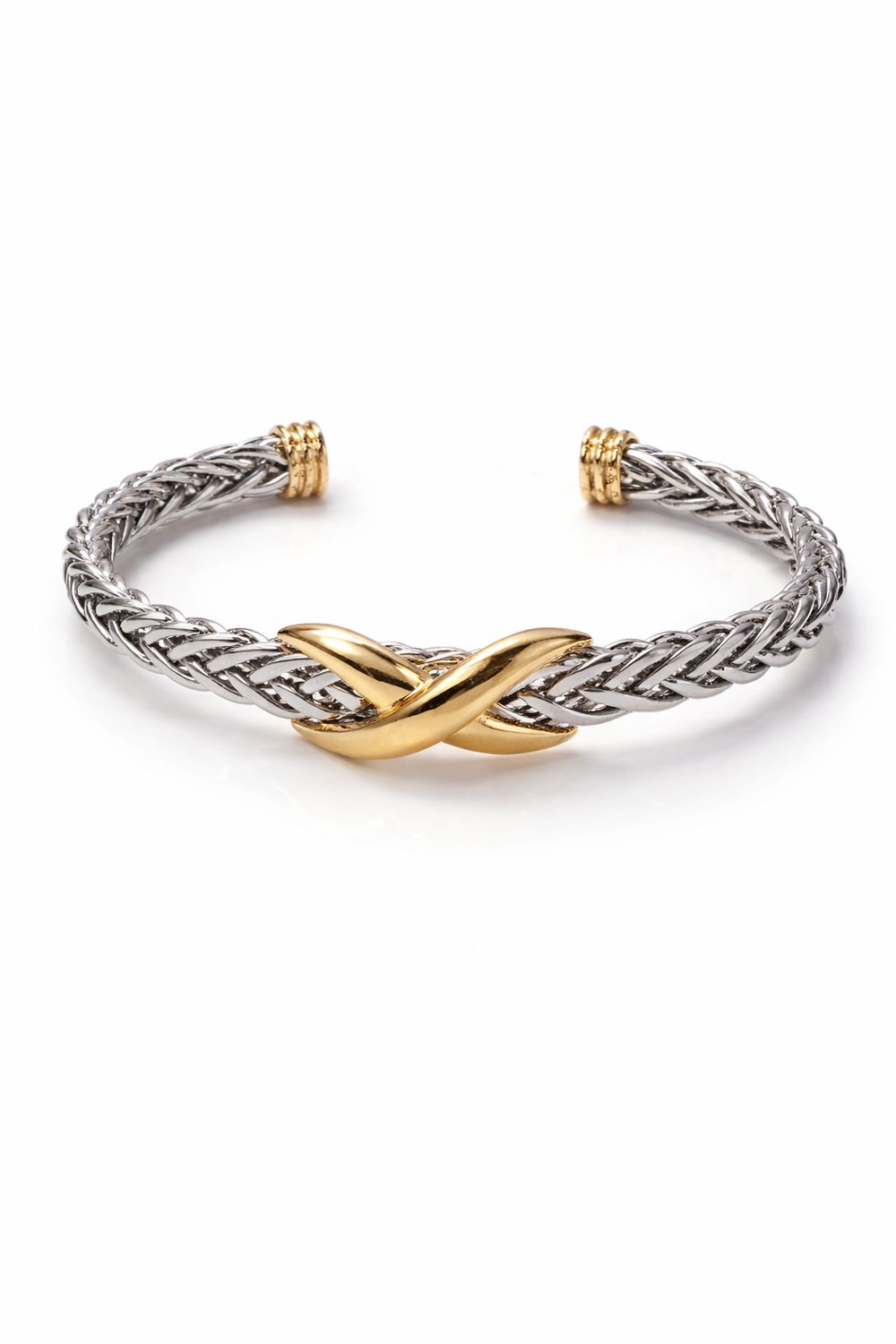 Two-Tone Braided Knot Cuff Bracelet