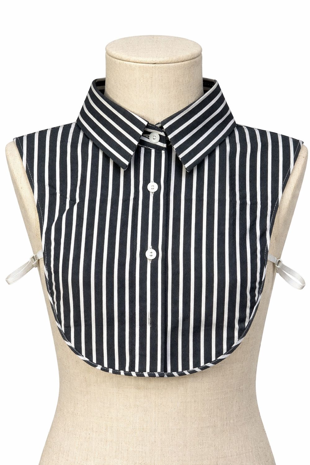 Black &amp; White Striped Collar Dickey