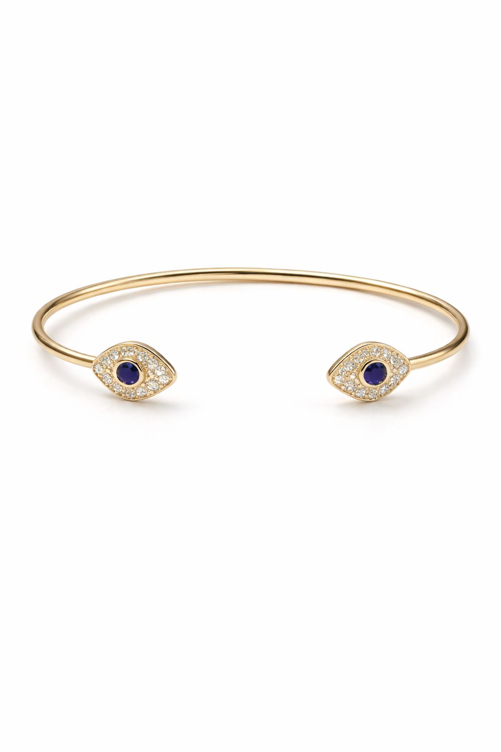 Gold Evil Eye Pavé Cuff Bracelet