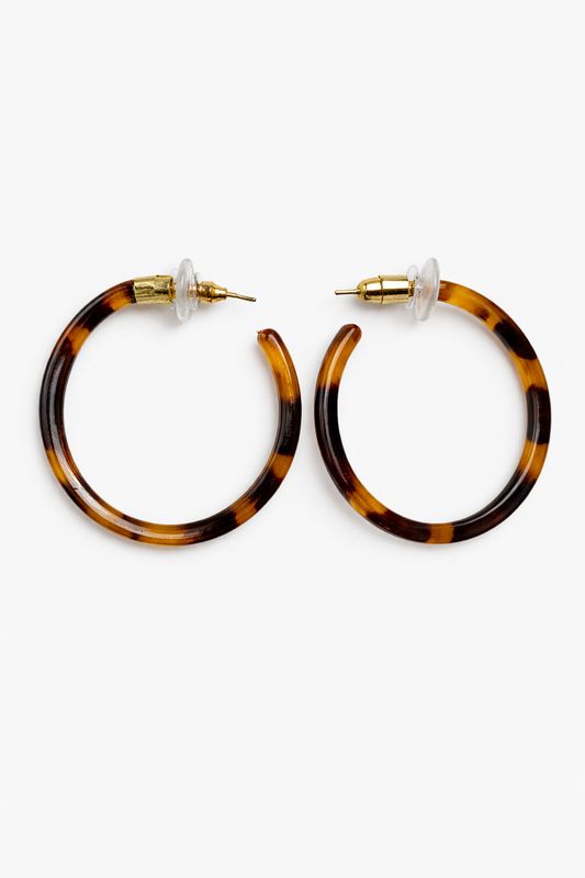 Tortoiseshell Hoop Earrings
