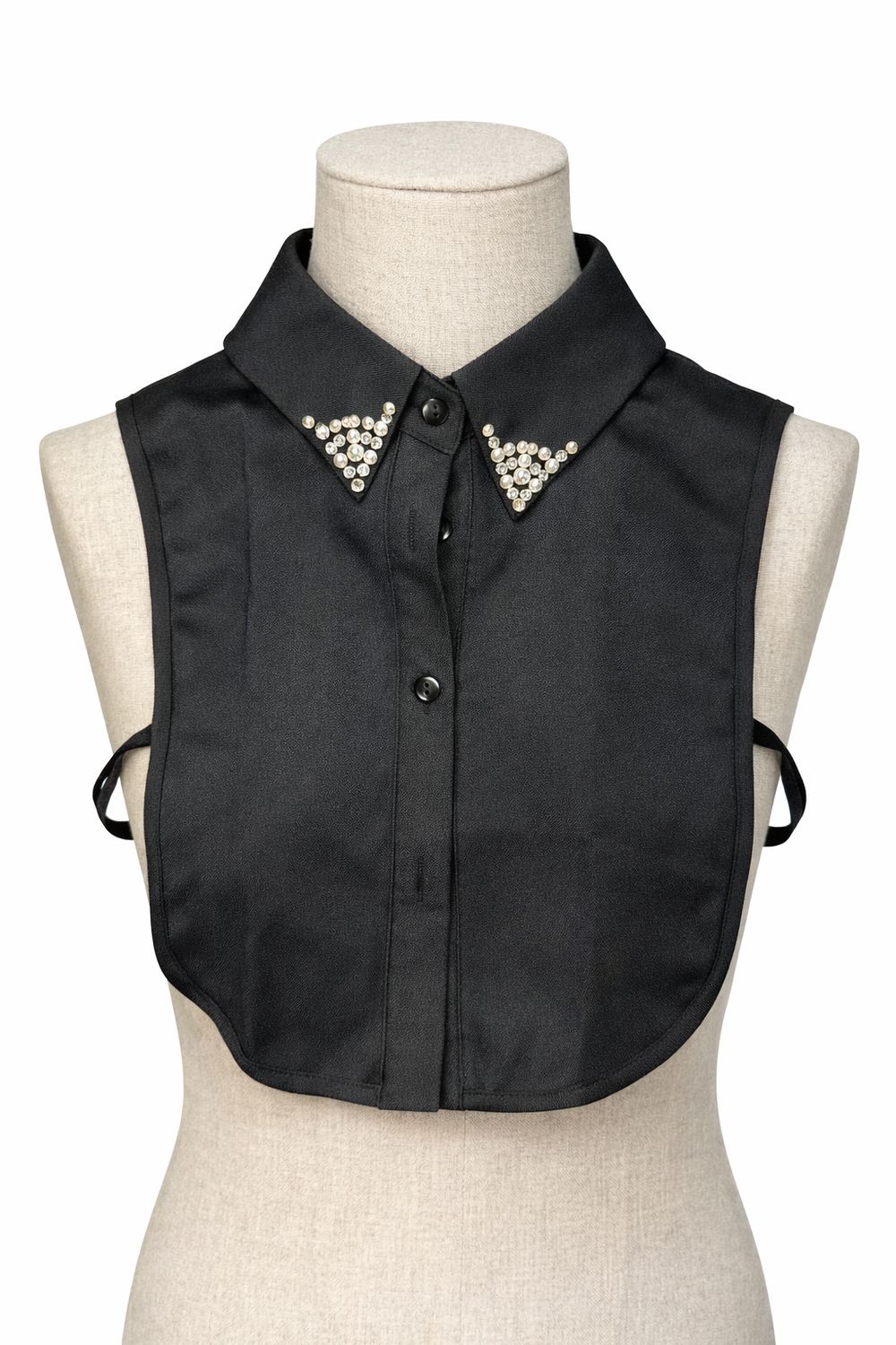 Black Rhinestone Collar Dickey