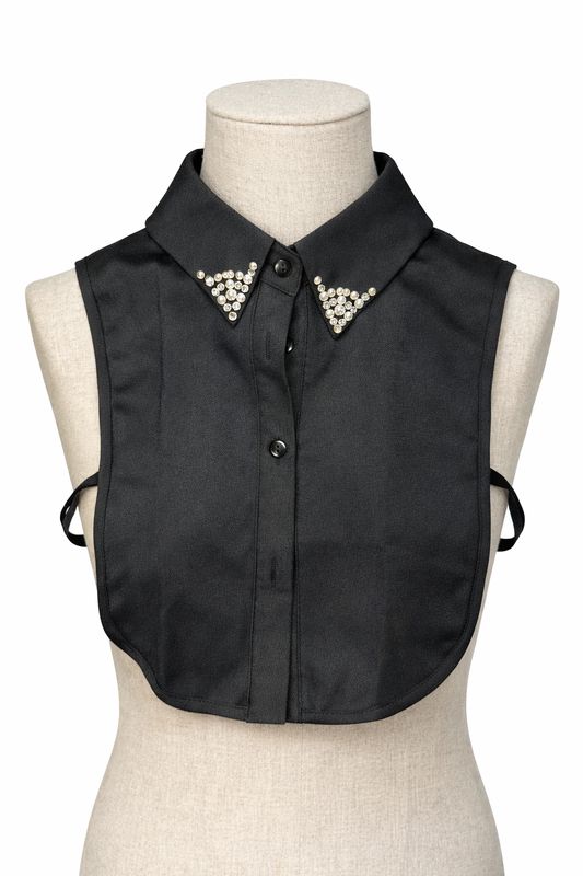 Black Rhinestone Collar Dickey