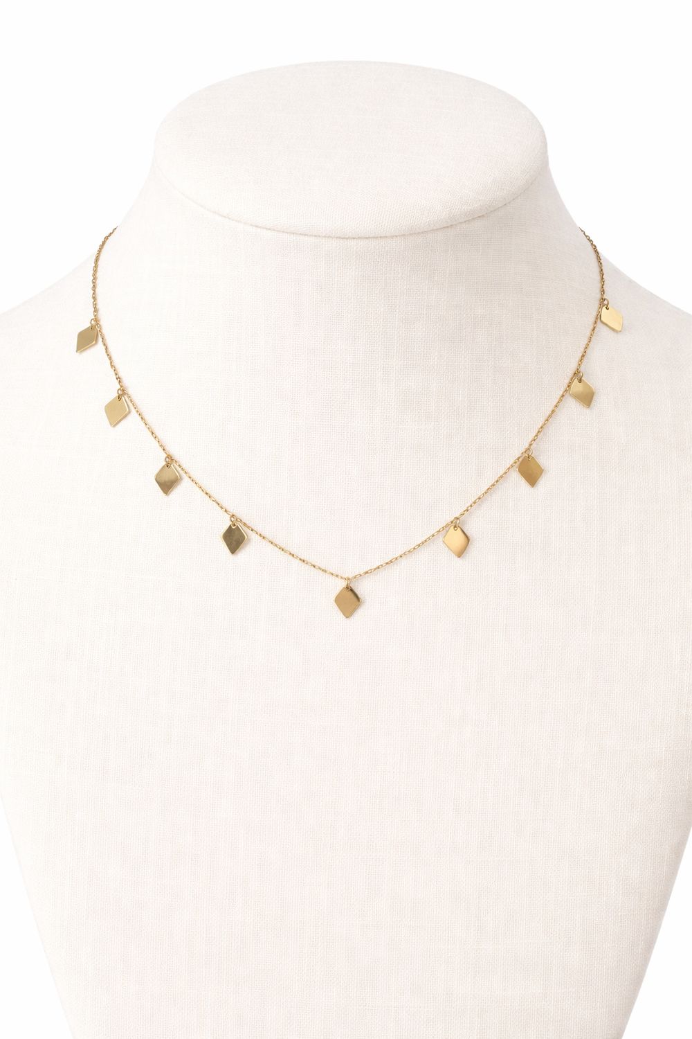 Gold Geometric Charm Drop Necklace