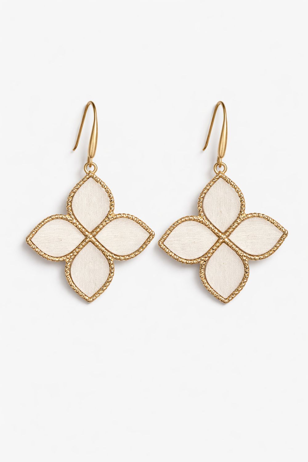 Ivory Floral Statement Drop Earrings
