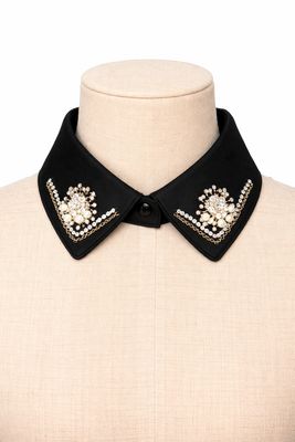 Black Pearl &amp; Rhinestone Statement Collar