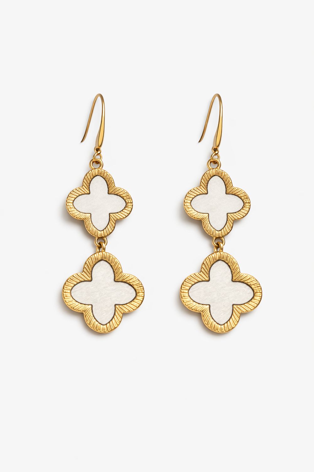 Gold Quatrefoil Drop Earrings – Ivory