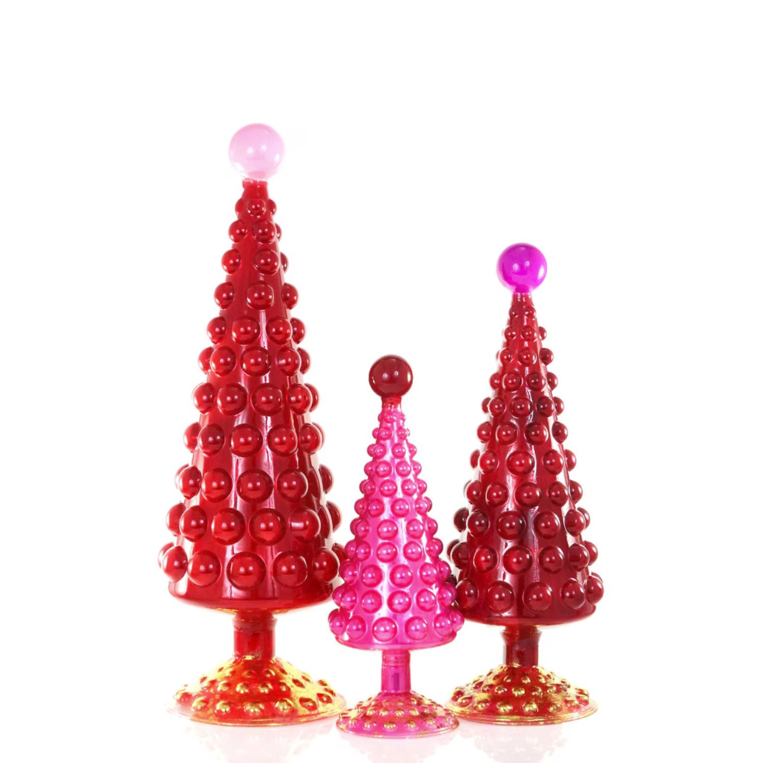 Rouge Hobnail Glass Tree - 3 Sizes