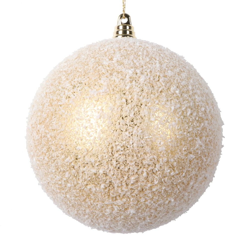 4.75" Gold Matte Snow Covered Ornament