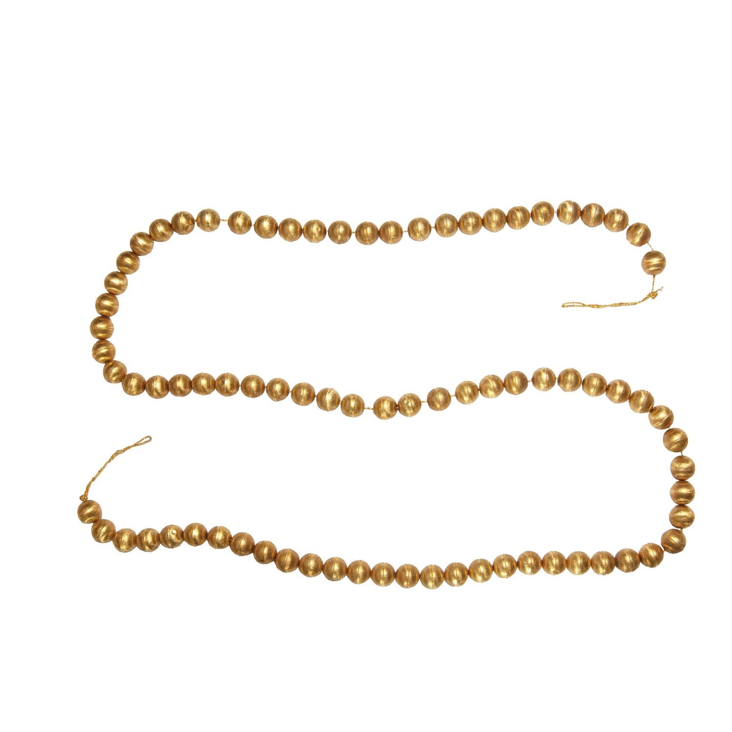 Handmade Embossed Metal Ball Garland – Gold