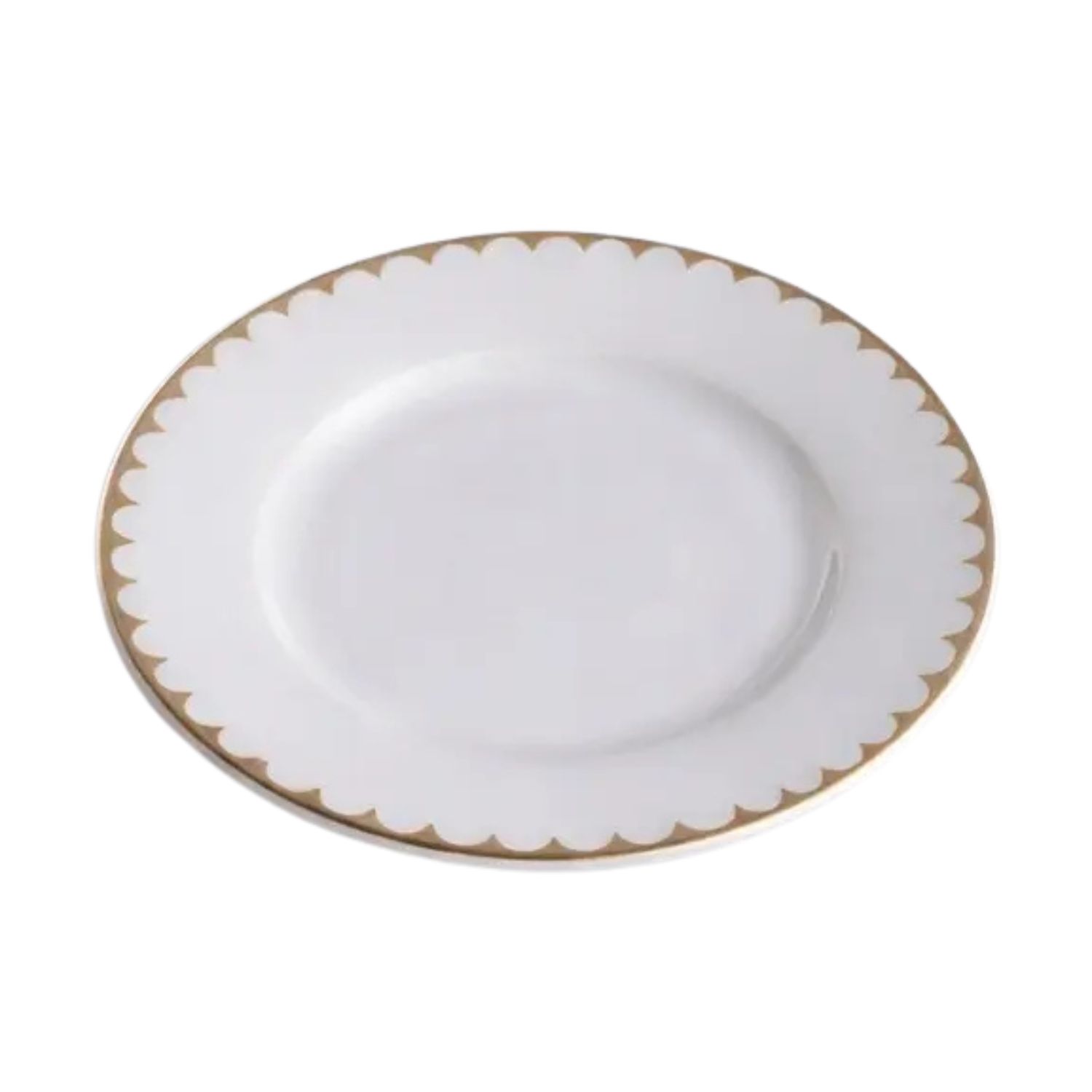 Classic Bread Plate – White with Gold Rim 7.5"