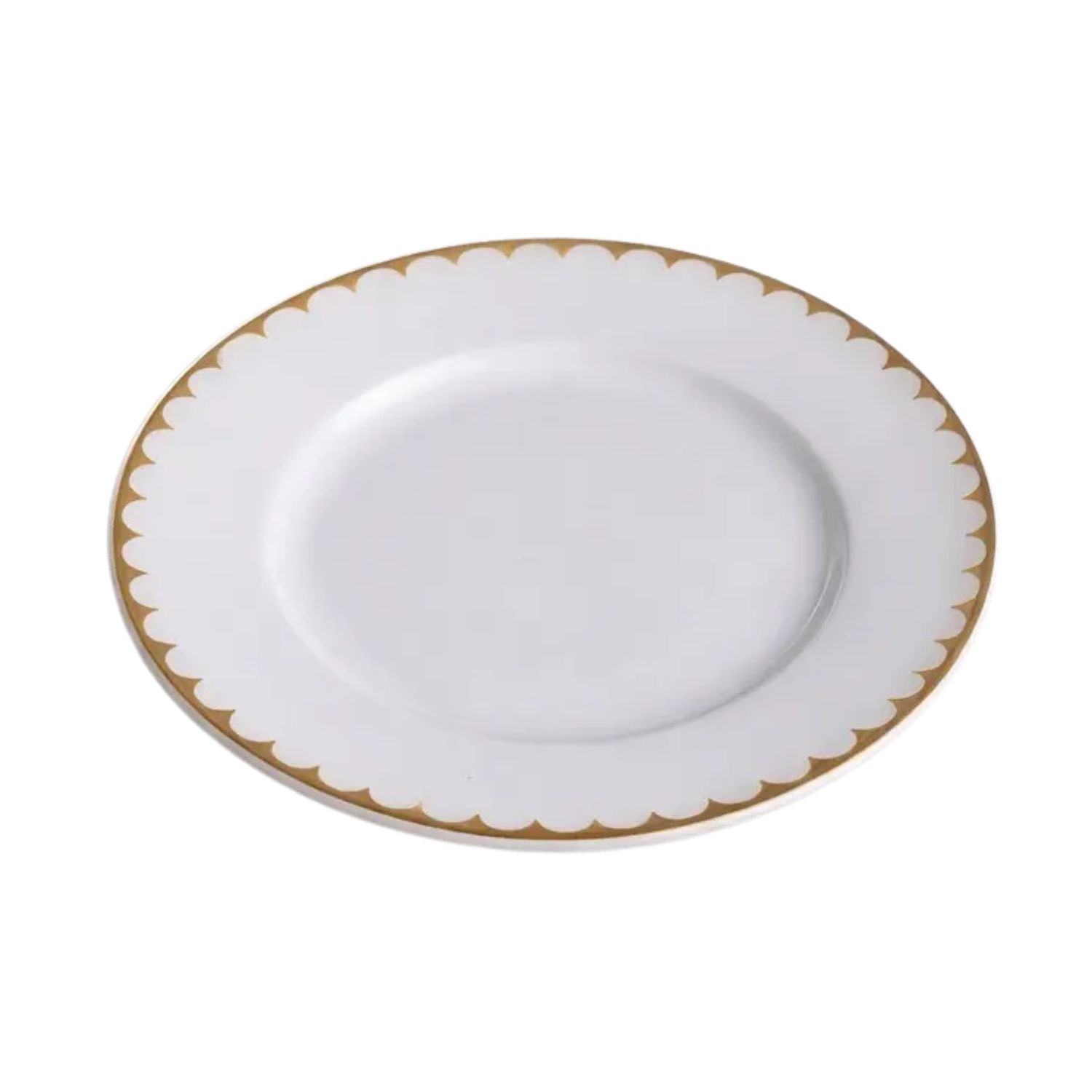 Classic Salad Plate – White with Gold Rim 9"