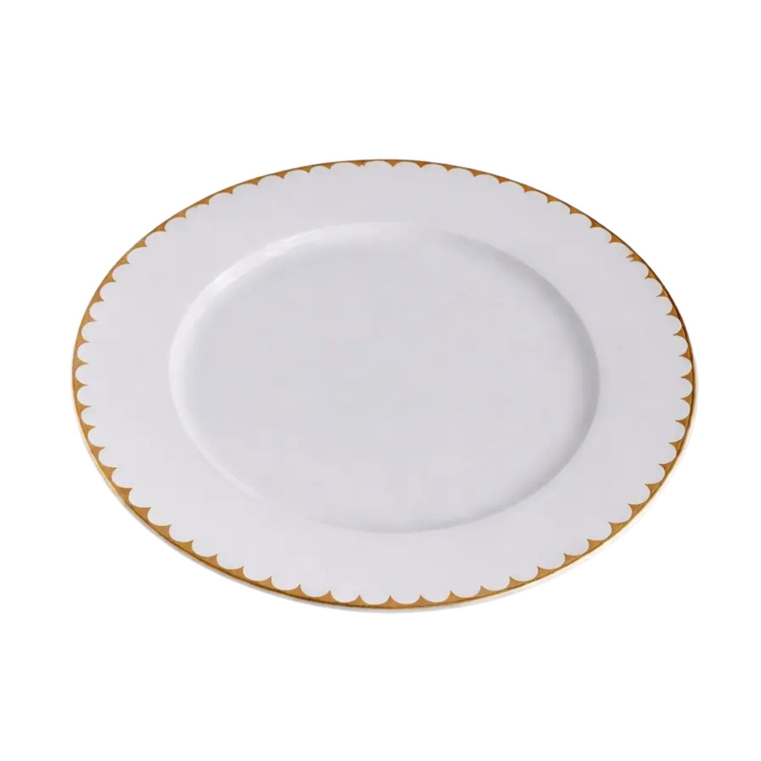 Daisy Classic Dinner Plate – White with Gold Rim 11"