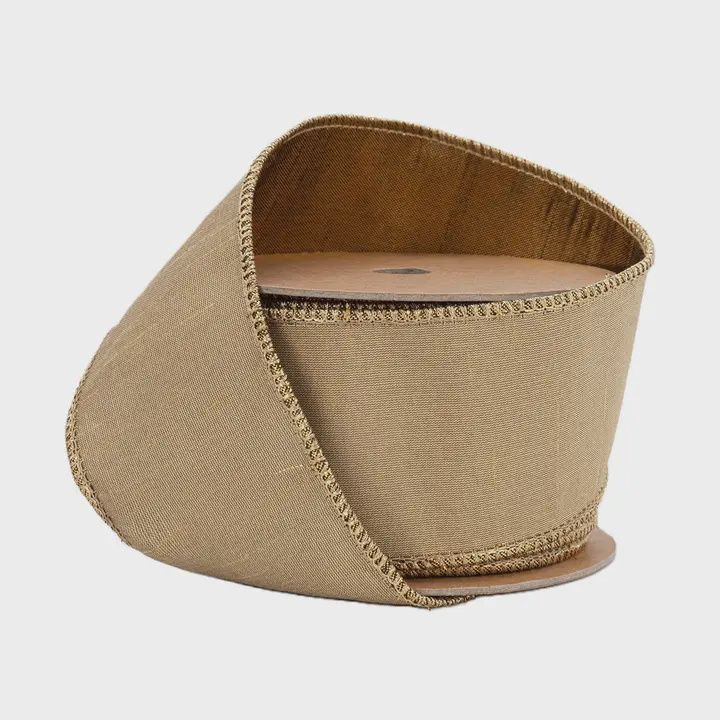 Gold Dupioni Wired Ribbon – 2.5" x 10 Yards
