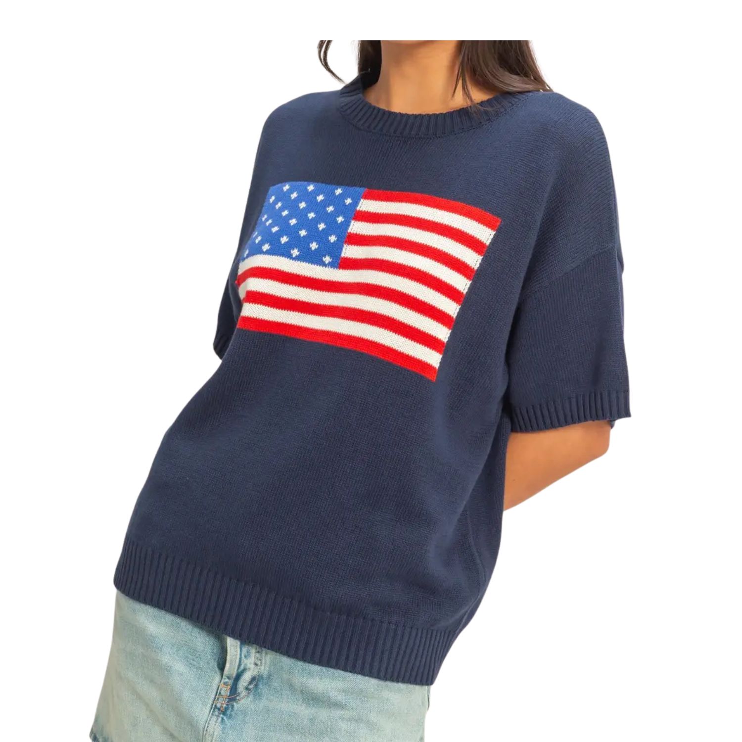 American Flag Knit Top