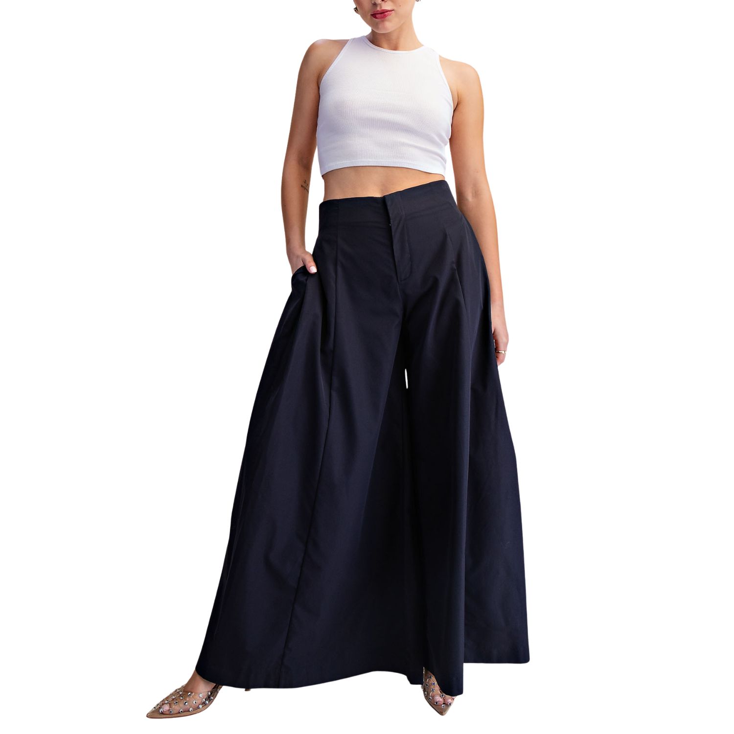 Palazzo Pants A-Line High Waist