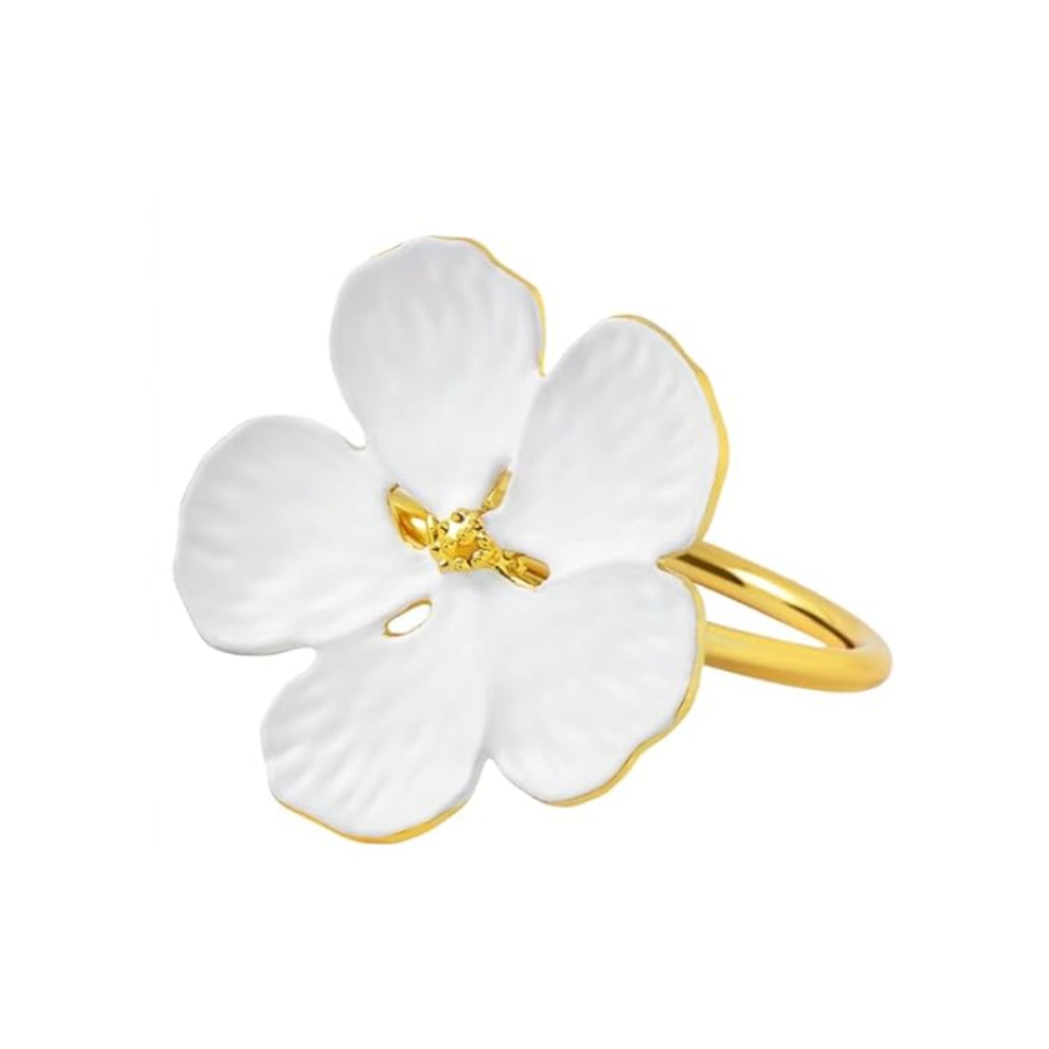 White Flower Napkin Ring