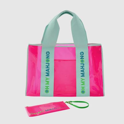 Pink Beach Bag | Mahjong Carryall
