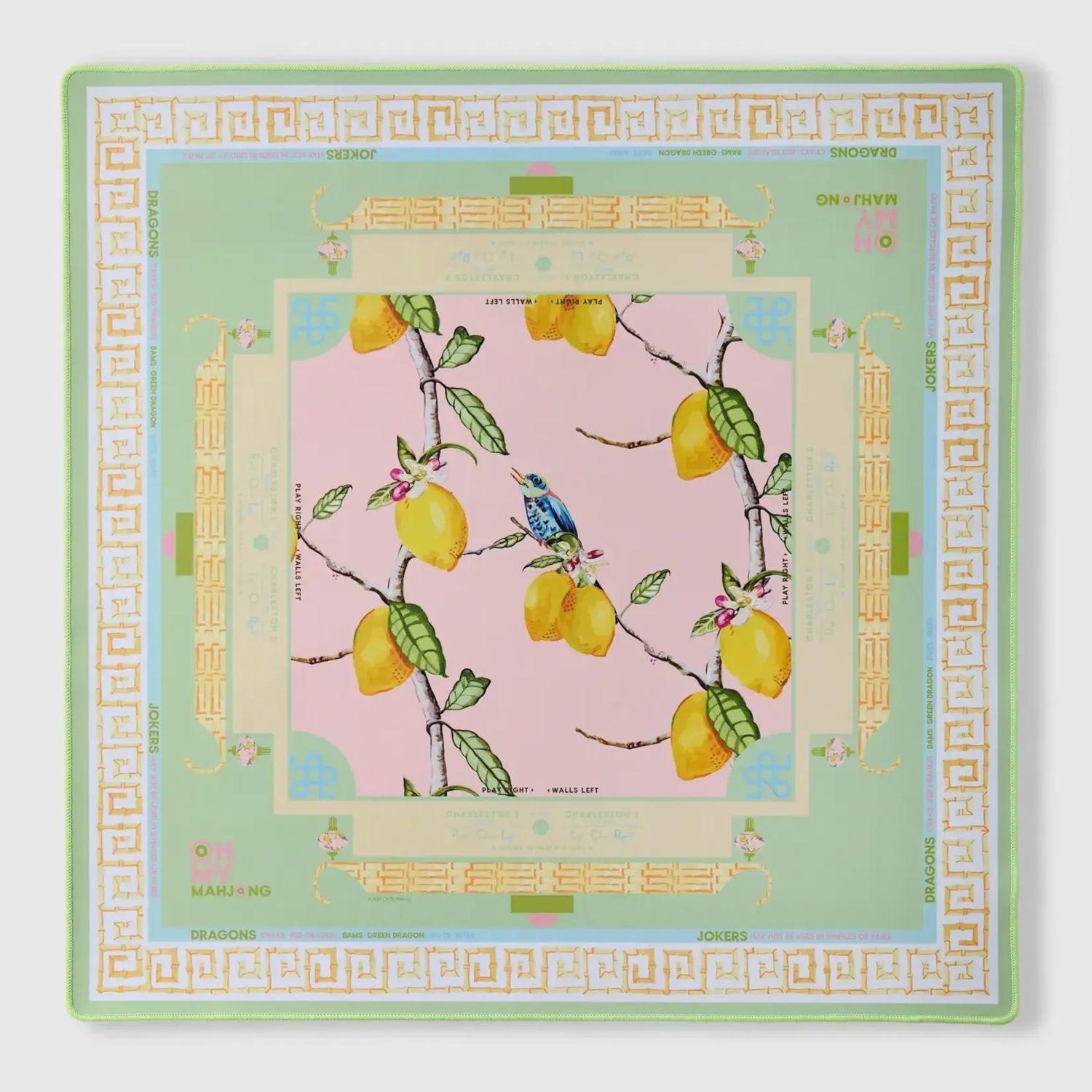 Citrus Songbird Mahjong Mat in Tube