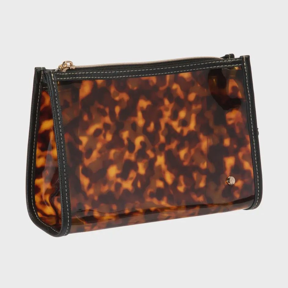 Miami Clearly Tortoise Medium Zip Cosmetic