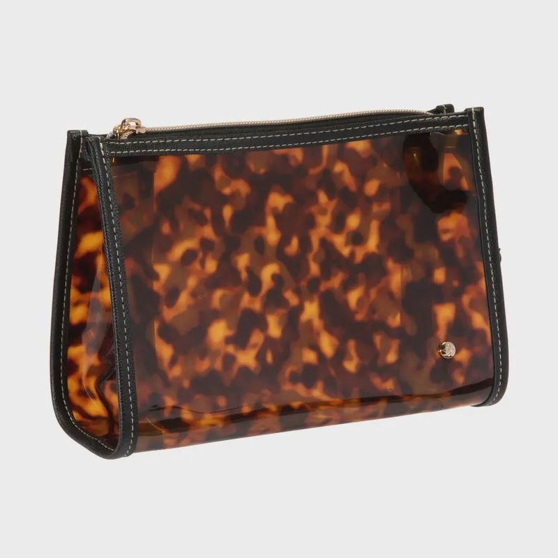Miami Clearly Tortoise Medium Zip Cosmetic