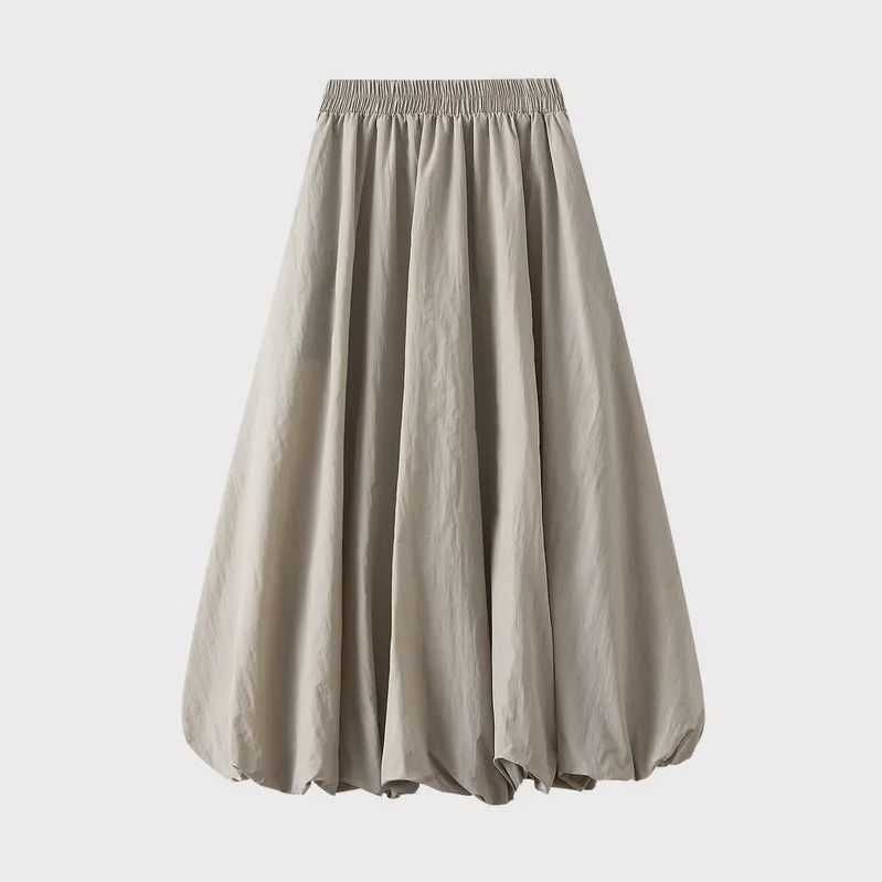 Khaki Bubble Hem Mini Skirt - One Size