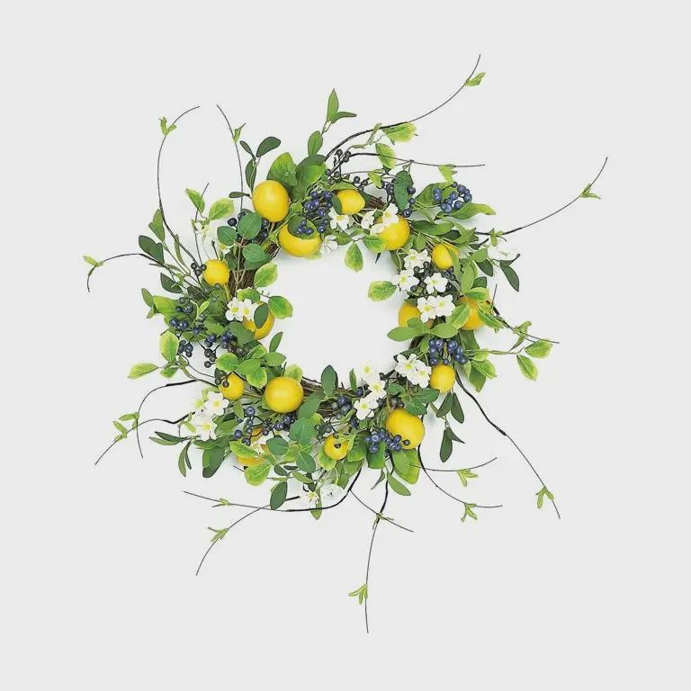 Lemon &amp; Berry Mixed Greenery Wreath