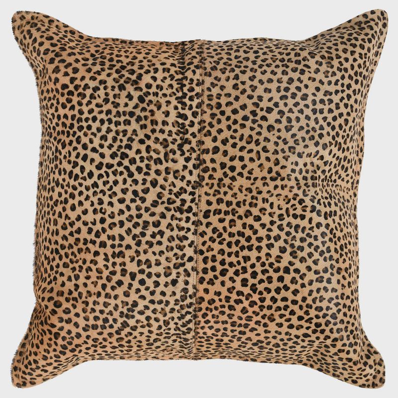 Cheetah Print Hair-On Hide Pillow - 20 x 20