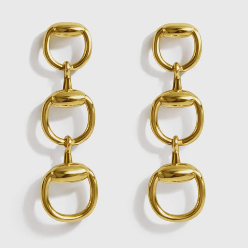 Equestrian Link Drop Earrings - Chic Horsebit