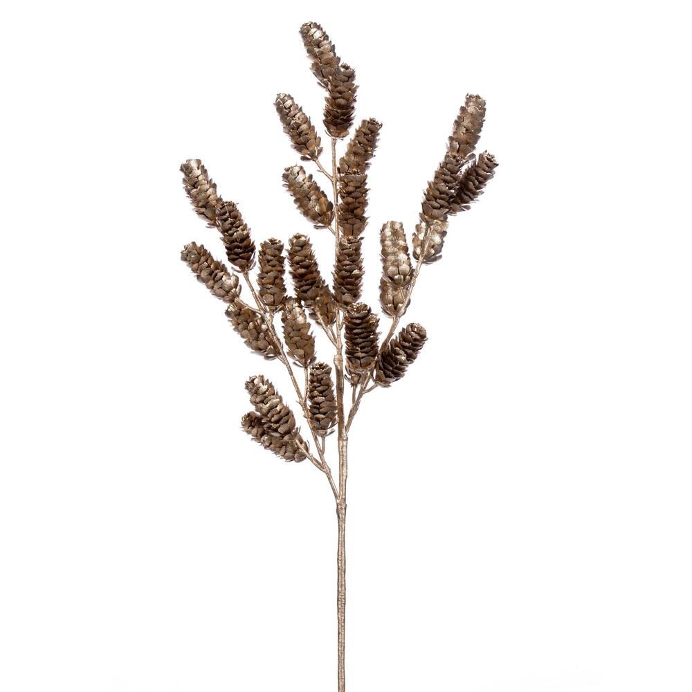 26" Artificial Gold Pinecone Christmas Spray