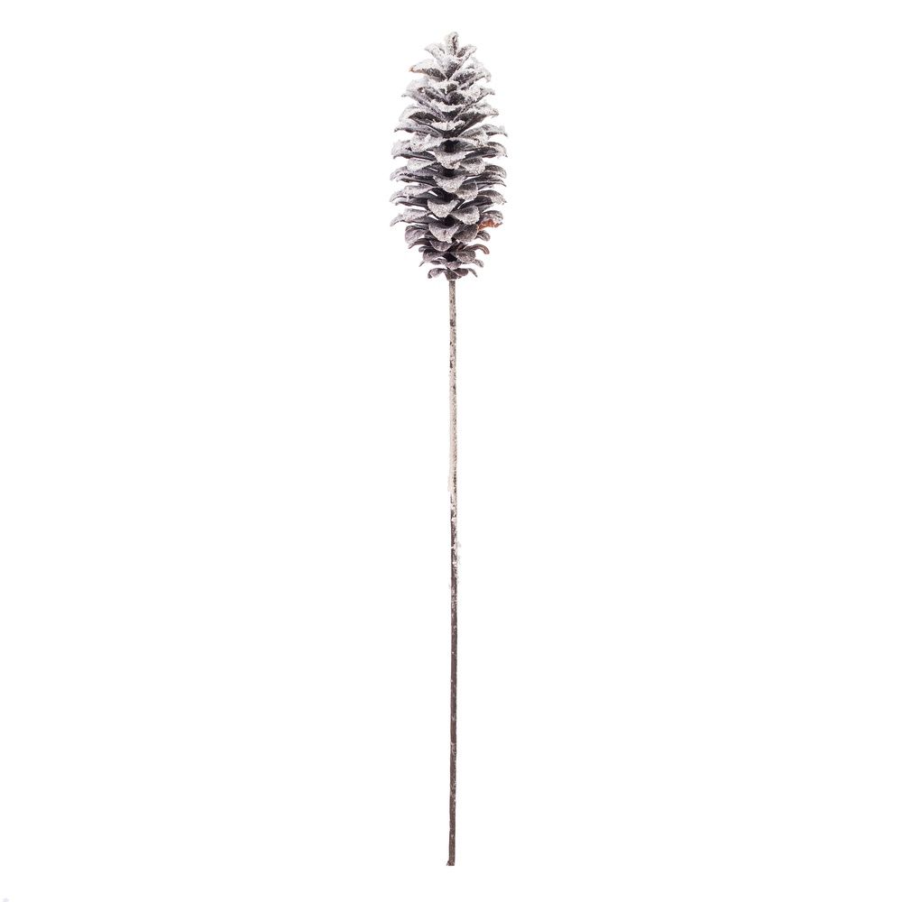 33" Grand Glitter Artificial Snow Pinecone Stem