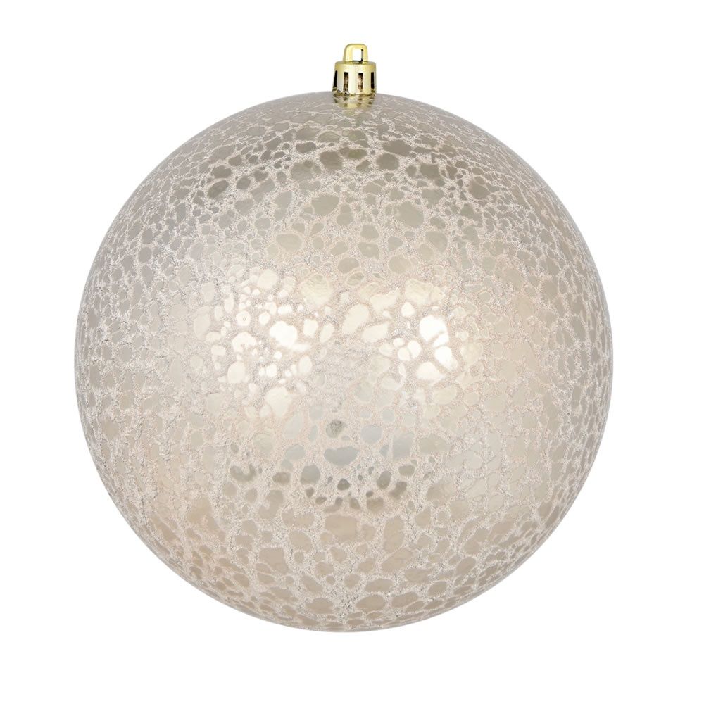 6" Champagne Crackle Ball Ornament
