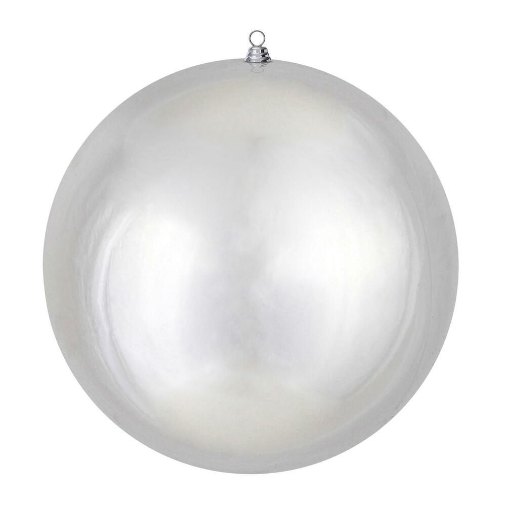 24" Giant Shiny Silver Ball Christmas Ornament, UV Resistant