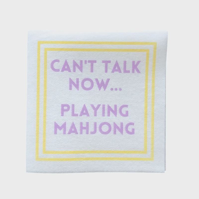 Can't Talk Now… Playing Mahjong Cocktail Napkins