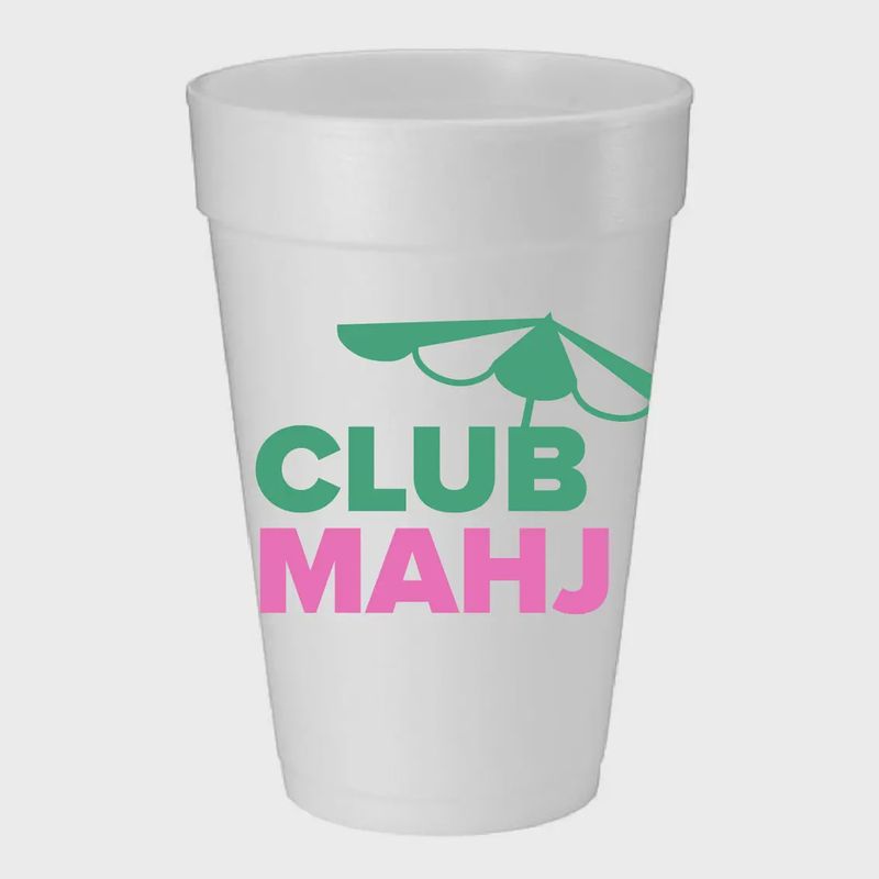 “Club Mahj” Foam Cups – Set of 10