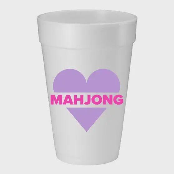 Heart Mahjong Reverse Color Foam Cup
