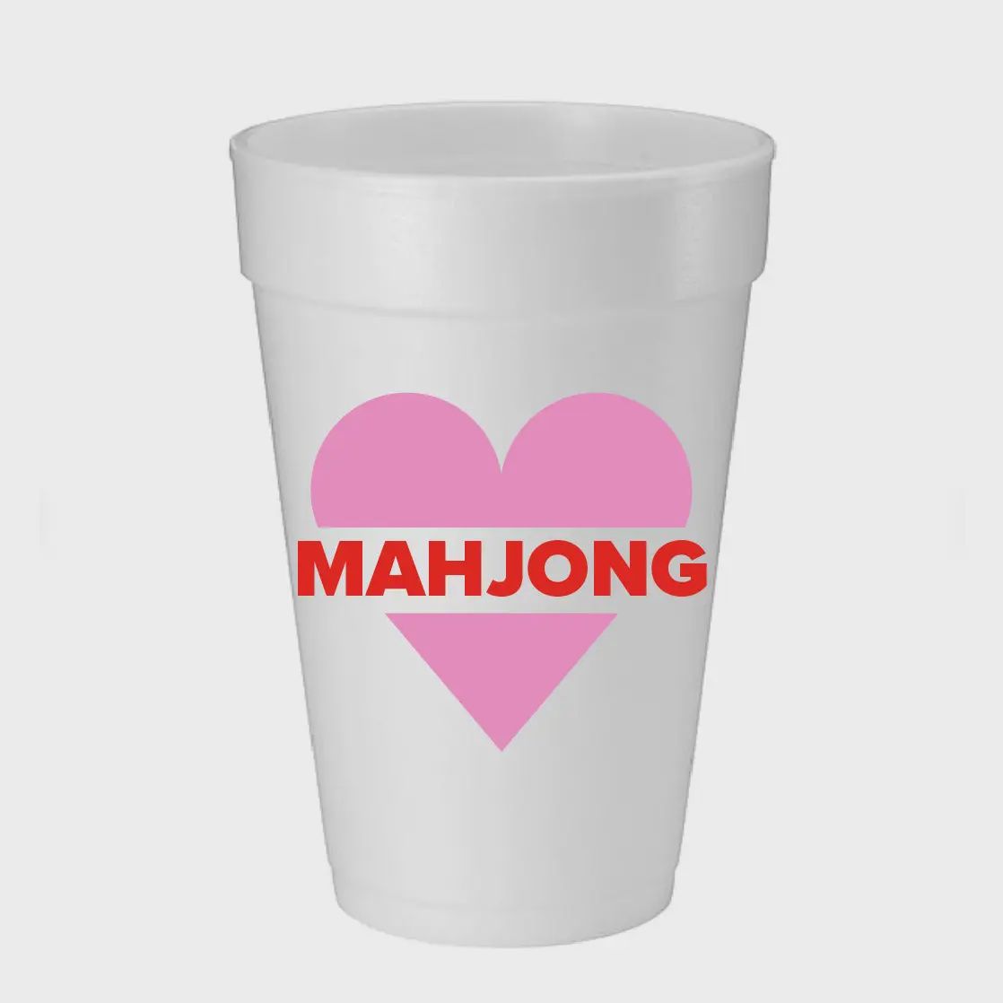 Heart Mahjong Foam Cups Set of 10