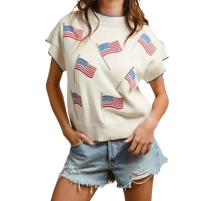 American Flag Embroidered Sweater