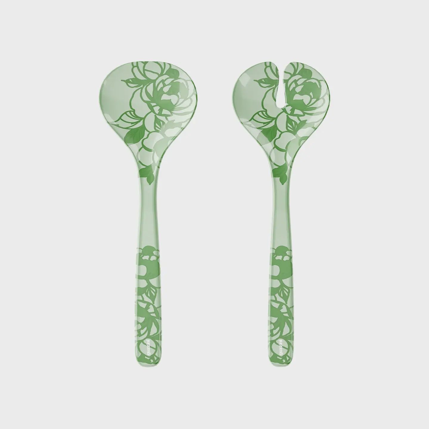 Josephine Green Floral Salad Servers