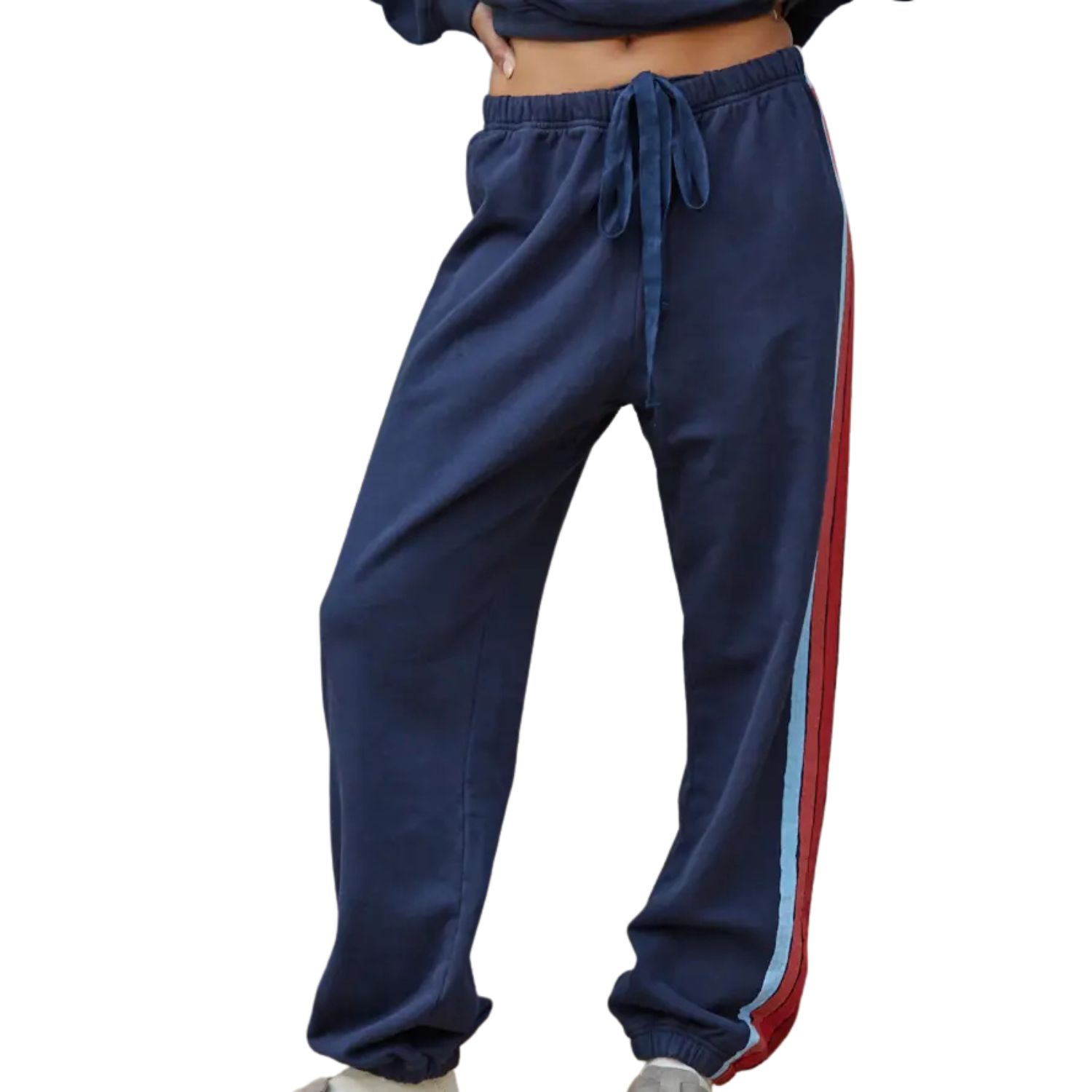 Multi Stripe Knit Cotton Jogger Pants