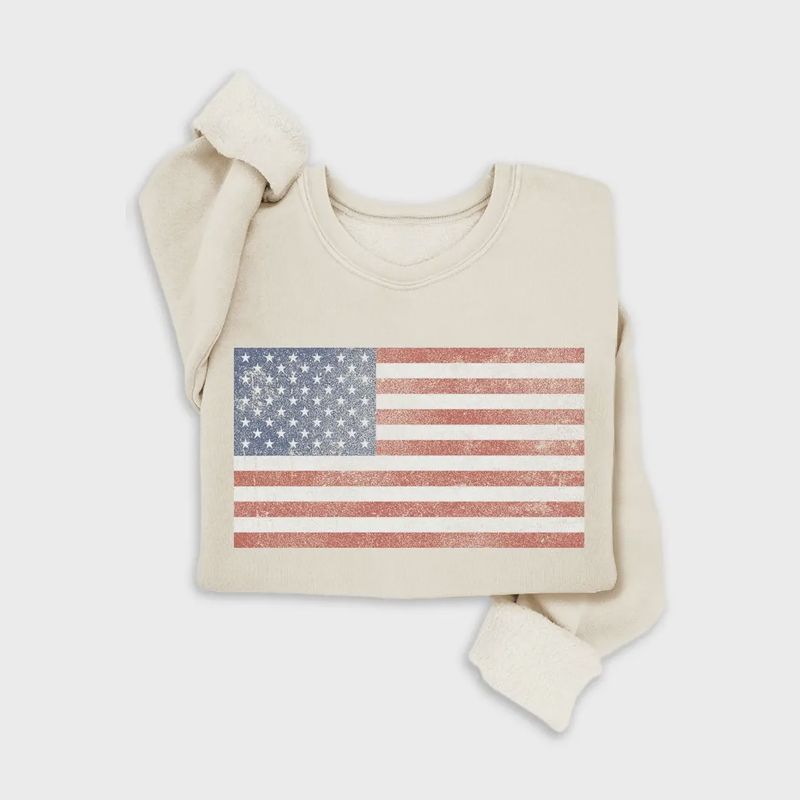 Vintage American Flag Graphic Sweatshirt