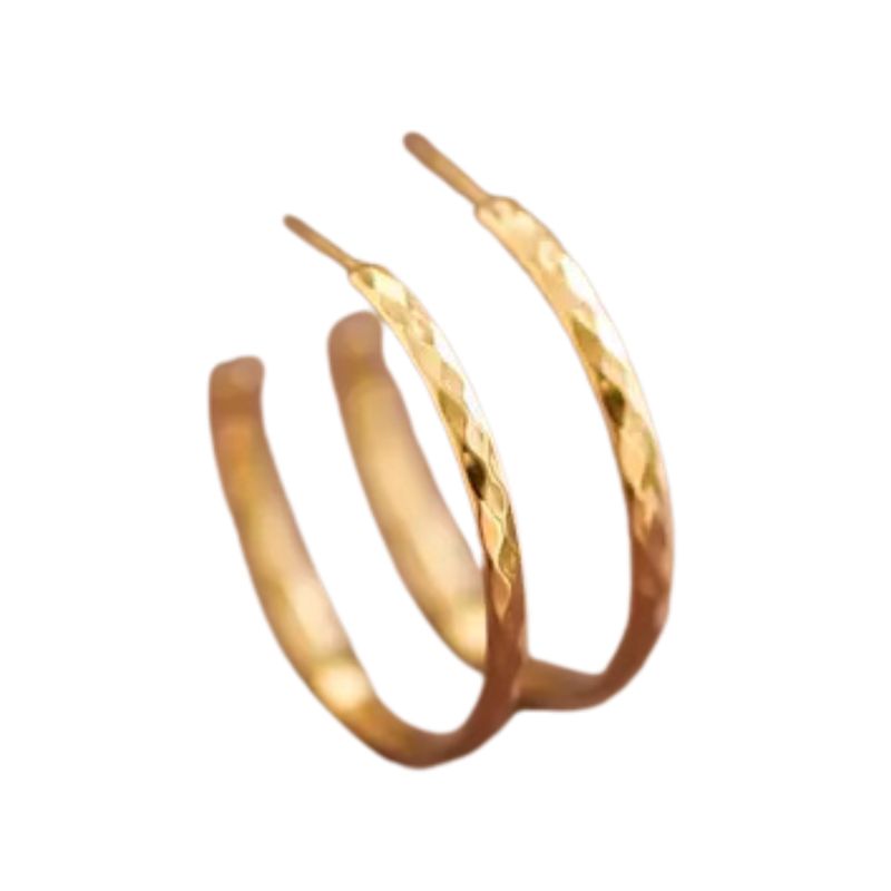 18K Gold Plated Waterproof Stainless Steel Hoop Earrings